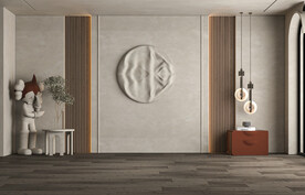 现代极简卧室背景墙效果图