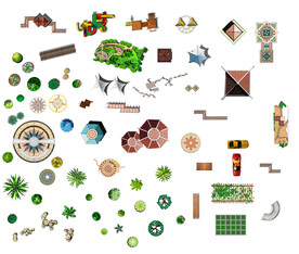 园林高清彩平素材PSD