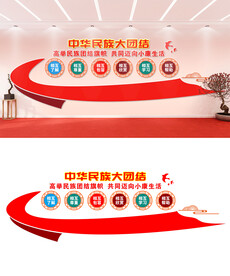 大气民族团结文化墙设计