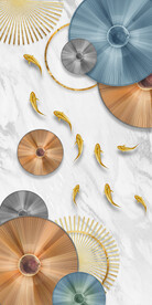 装饰画 鱼 荷叶