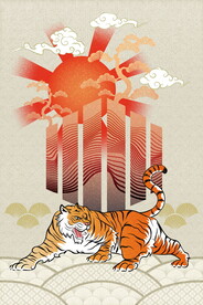 东北虎 国潮风装饰画