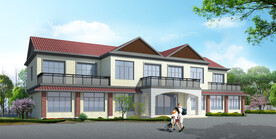 两层办公楼外观设计案例效果图