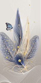 装饰画 羽毛 线条