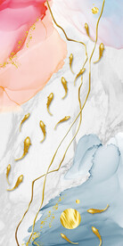 装饰画 抽象画 鱼