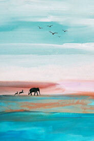 装饰画 抽象画 大象