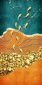 装饰画 抽象画 鱼