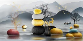 装饰画 晶瓷画 山水风景画