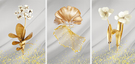 装饰画 晶瓷画 白色花