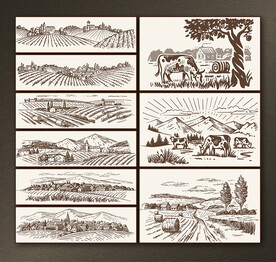 矢量手绘田园系列