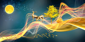 装饰画 晶瓷画 抽象线条