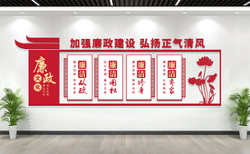 中国风廉政文化墙