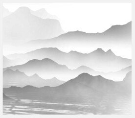 山水水墨山水画