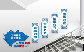禁毒标语楼梯文化墙展板
