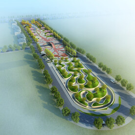 公园景观鸟瞰效果图