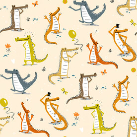 卡通鳄鱼循环图