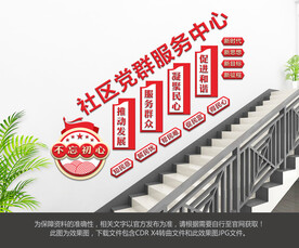 党群服务中心楼梯文化墙