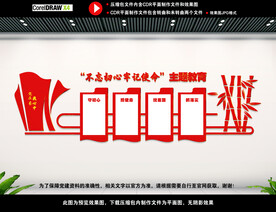 不忘初心主题教育墙