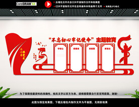 不忘初心主题教育墙