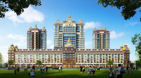 欧式高层住宅商业沿街效果图