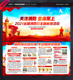 2021年全国消防日宣传展板