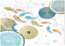 装饰画 晶瓷画 鱼