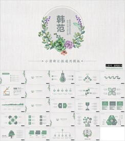 韩范小清新工作总结汇报PPT模