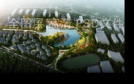 湖边体育公园航拍鸟瞰