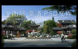 假山古建园林景观