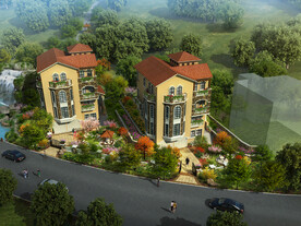 高档别墅区景观设计效果图