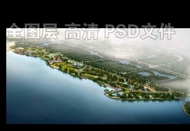 大型湿地公园鸟瞰航拍