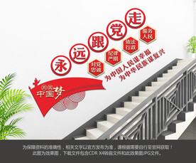 永远跟党走楼梯文化墙