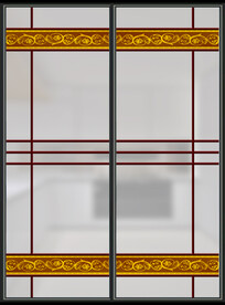 高清分层透明底推拉门打印图