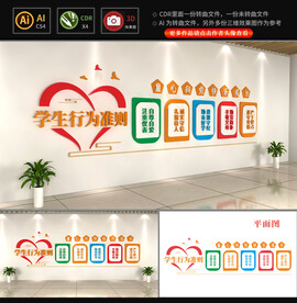 学生行为准则文化墙