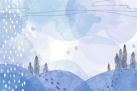 抽象风景水彩画