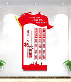 竖版社会主义核心价值观文化墙
