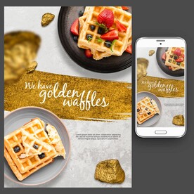 华夫松饼沙拉海报