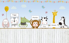 卡通男孩儿童房背景墙纸