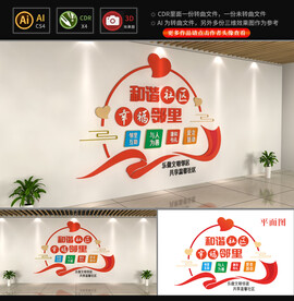 和谐社区文化墙