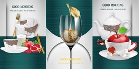 花瓶水果餐具餐厅装饰画