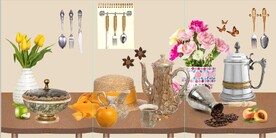 花瓶茶壶餐具餐厅装饰画