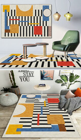 现代轻奢简约高档几何客厅地毯