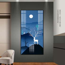 蓝色抽象客厅玄关装饰画卧室挂画