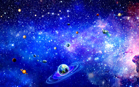 科幻太空宇航员背景墙