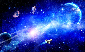 科幻太空宇航员背景墙