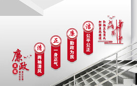 楼梯廉政标语文化墙