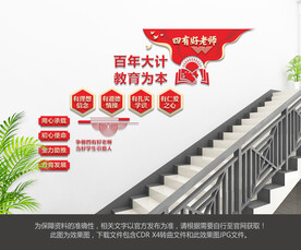 四有好老师楼梯文化墙