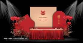 红色婚礼迎宾区