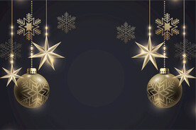 金色圣诞饰品深灰背景