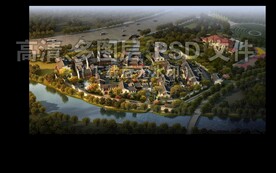 大型古建园林绿化航拍鸟瞰