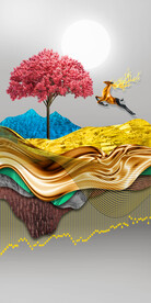 装饰画 新中式 麋鹿